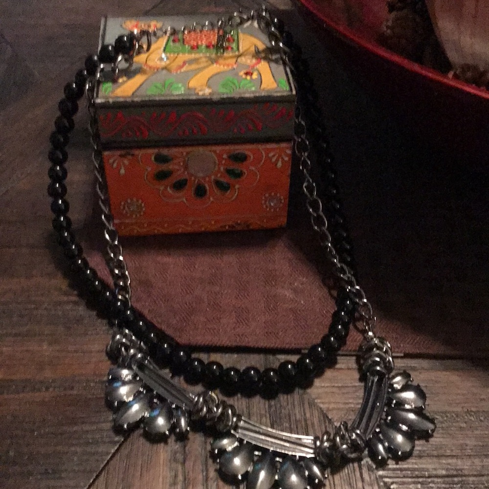 Paparazzi Black and Silver Statement Necklace